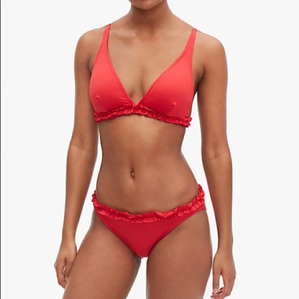 2-piece Kate Spade cabana mini french ruffle swim bikini